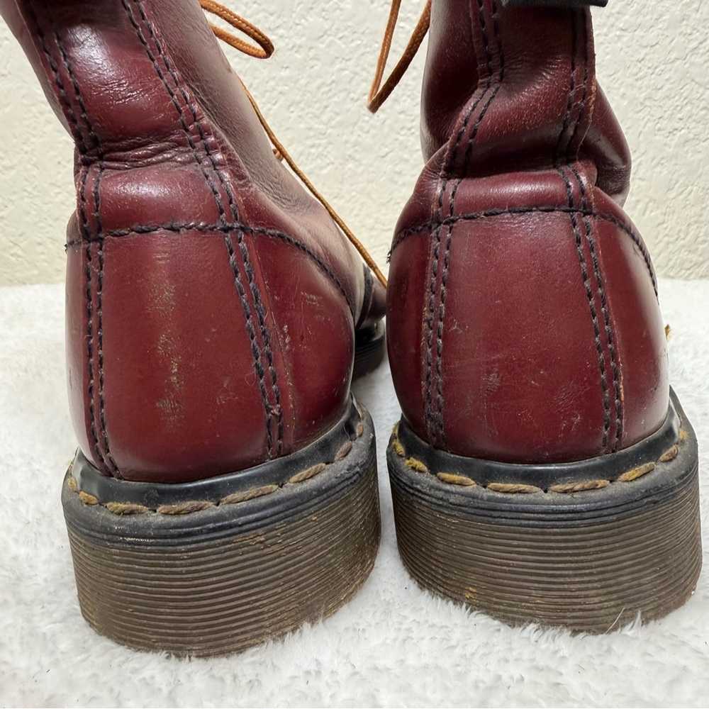 Dr. Martens Burgundy 1460 8 eyelet lace up leather boots unisex Size - Picture 7 of 13
